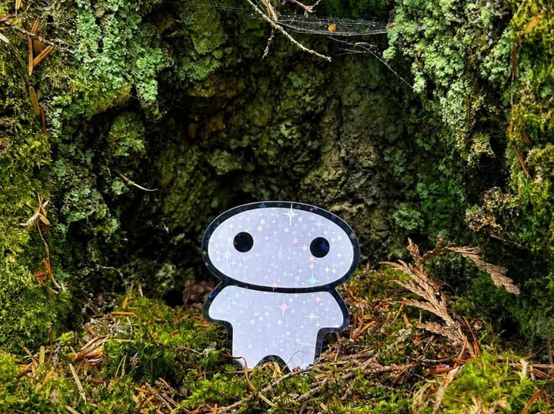 lil alien bae sticker in the woods