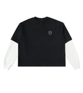 Black layered long sleeve T-shirt featuring a Lil Alien Bae chest graphic.  
