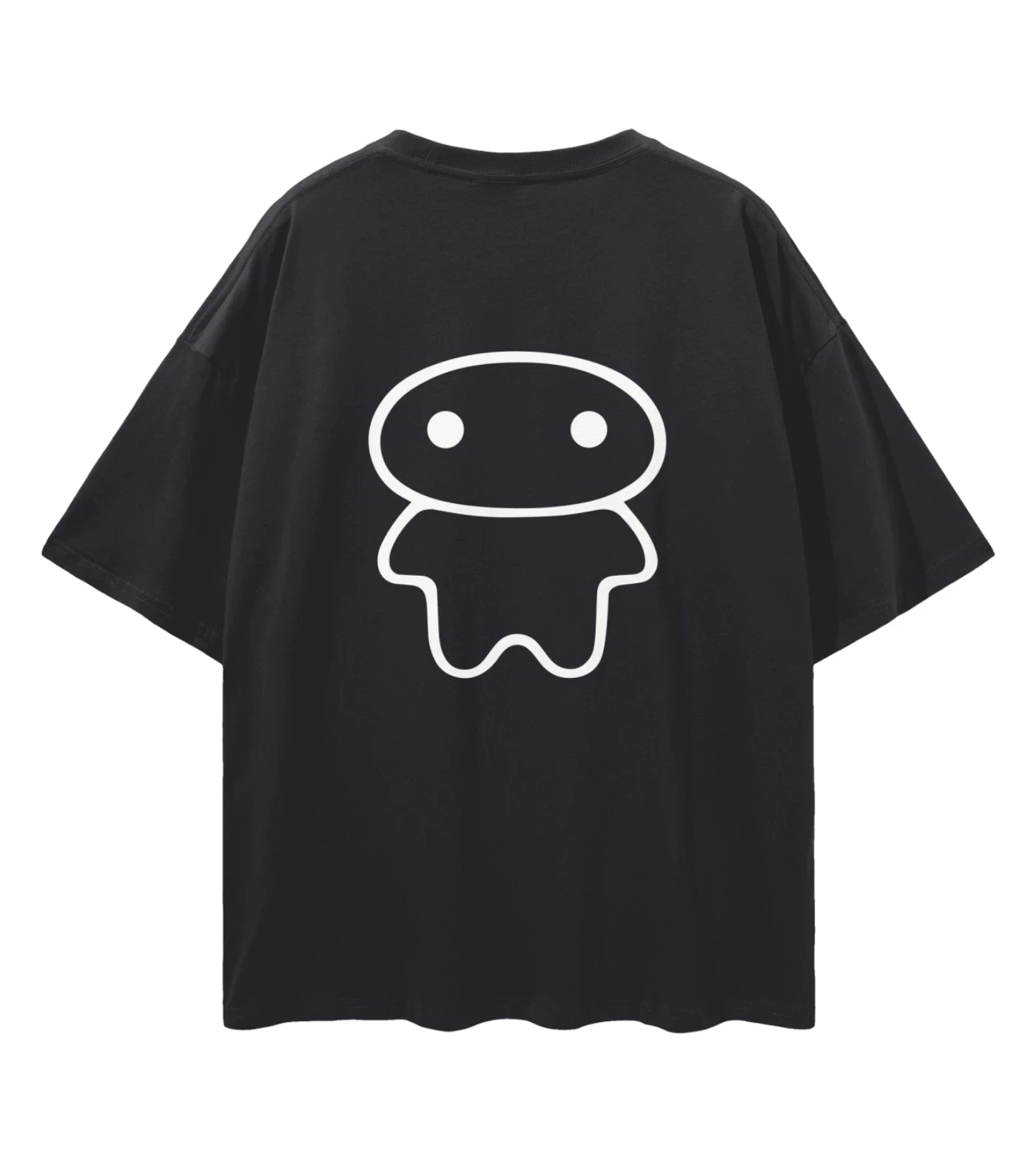 Black wide fit cotton T-shirt featuring a Lil Alien Bae back graphic. 