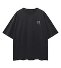 Black wide fit cotton T-shirt featuring a Lil Alien Bae chest graphic. 