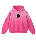 Hot pink sunfaded oversized hoodie featuring a black Lil Alien Bae graphic. 