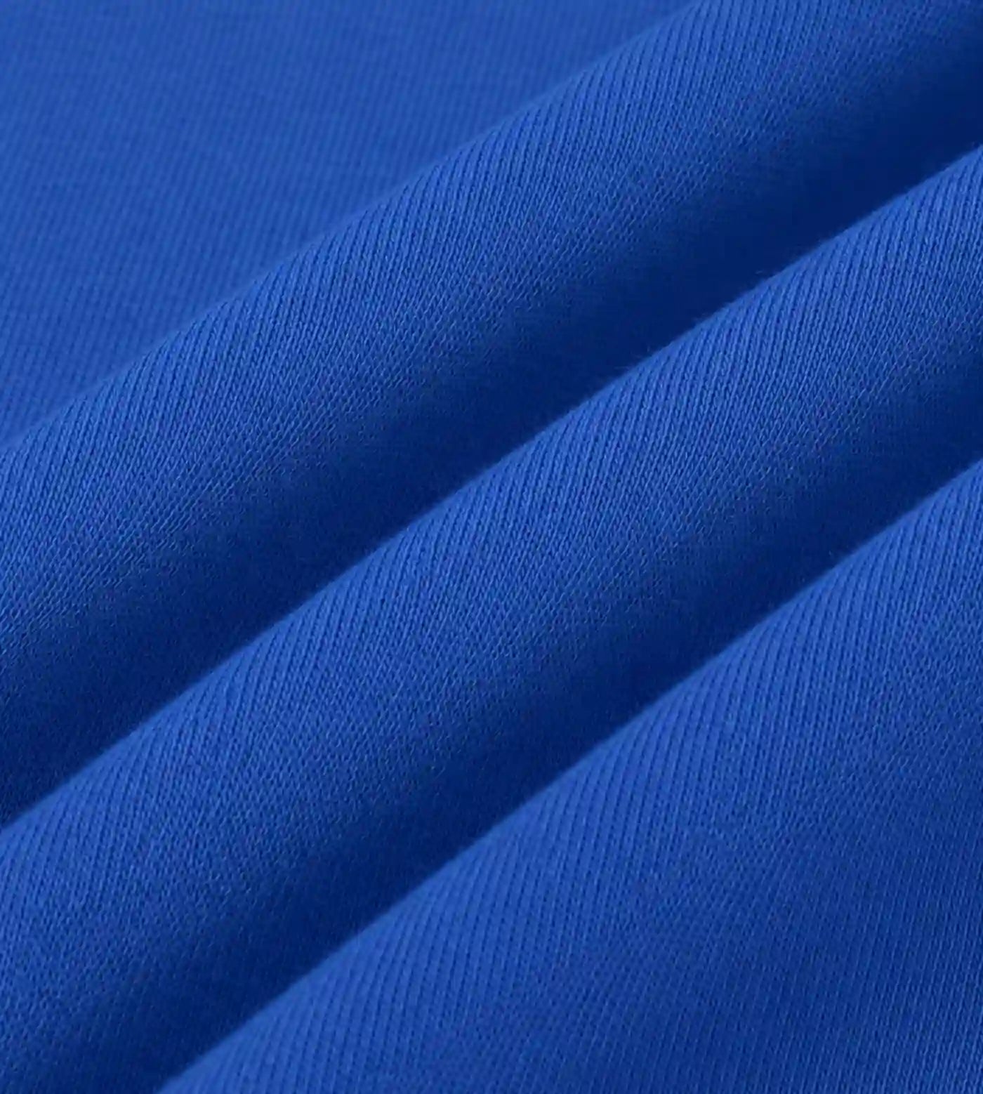 Blue cotton fabric details.