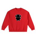 Youth red fleece sweatshirt featuring a Lil Alien Bae graphic.  
