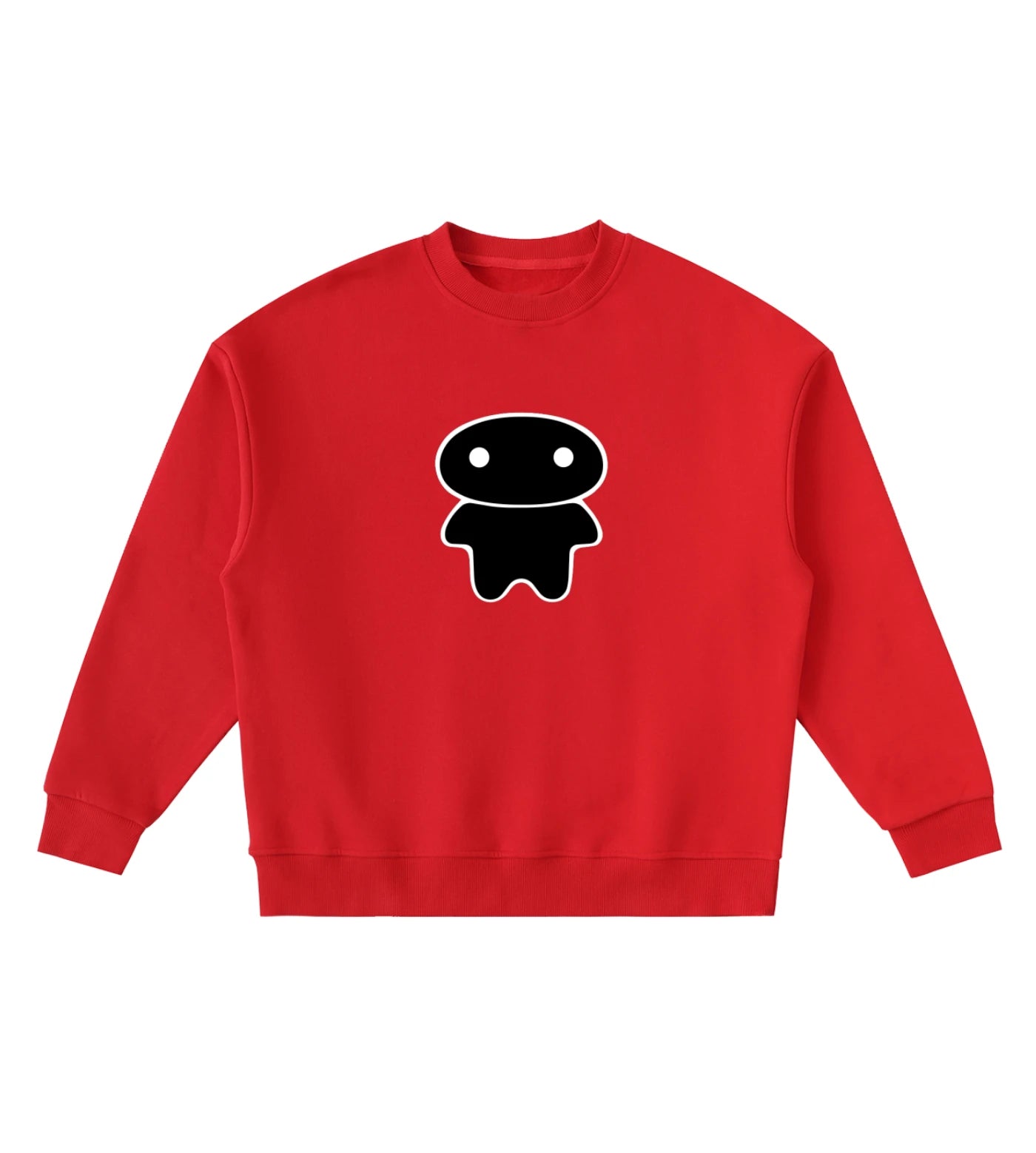 Youth red fleece sweatshirt featuring a Lil Alien Bae graphic.  