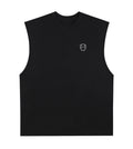Black sleeveless cotton shirt featuring a Lil Alien Bae chest graphic. 