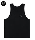 Black loose fit wide arm cotton tank top featuring a Lil Alien Bae chest graphic. 