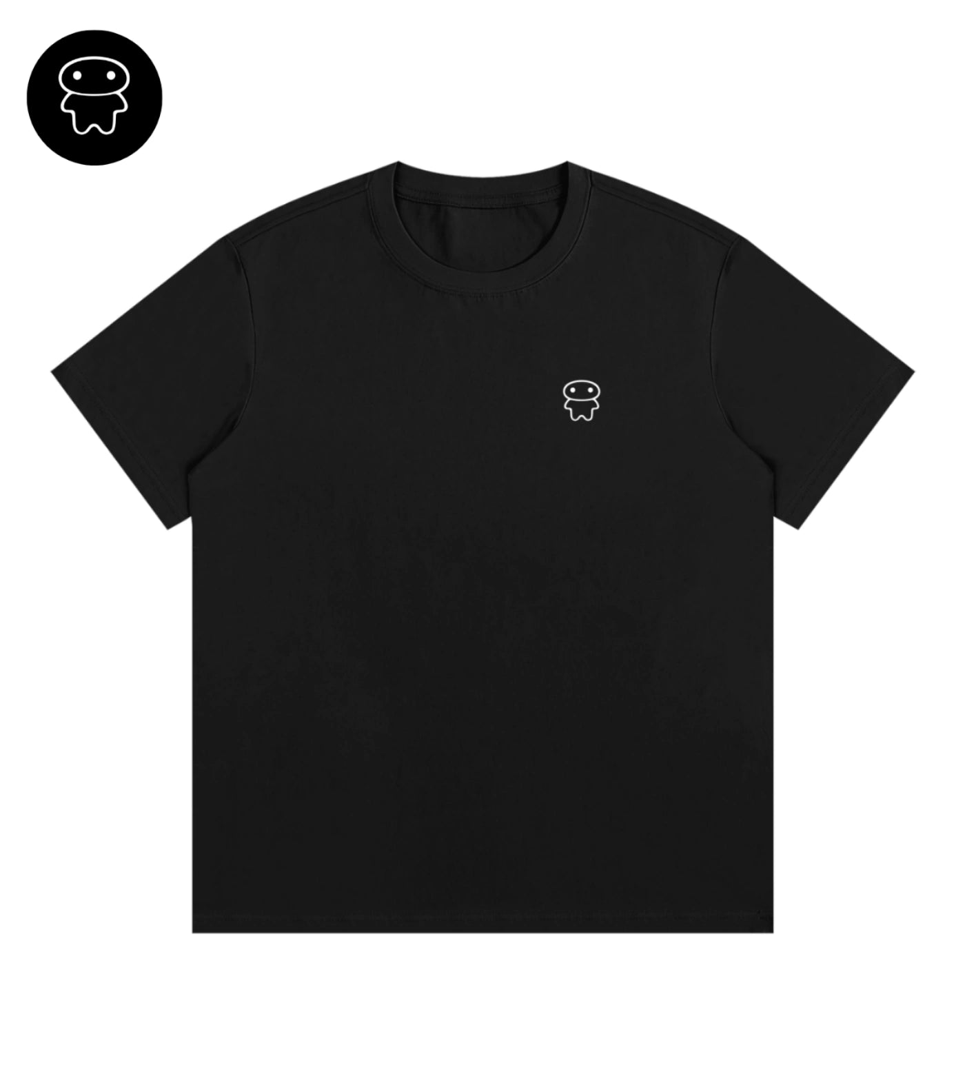 Relaxed fit black cotton T-shirt featuring a small Lil Alien Bae chest graphic. 