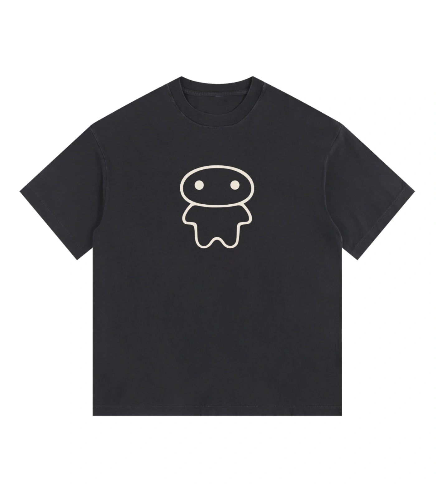 Black vintage washed oversized T-shirt featuring a Lil Alien Bae graphic. 