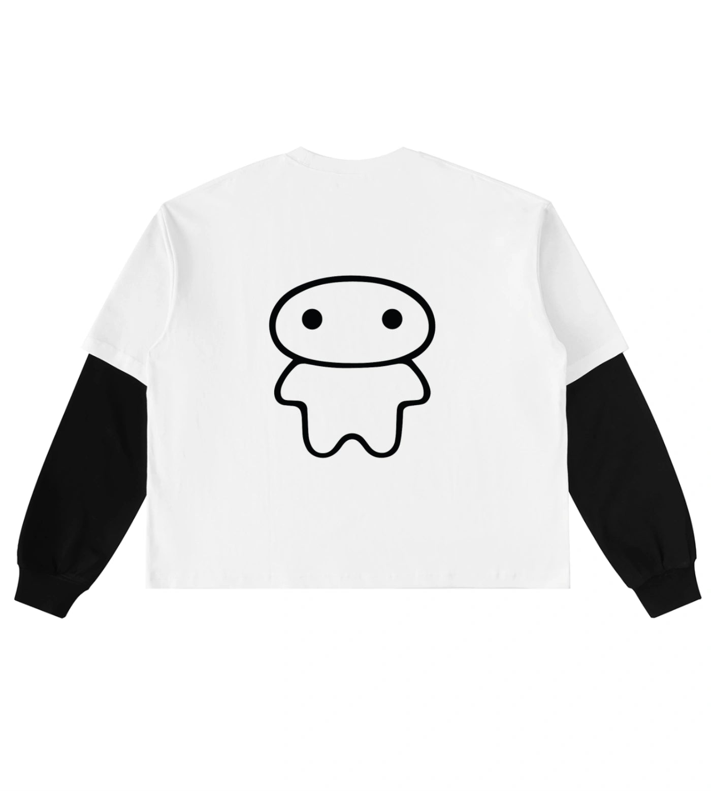 White layered long sleeve T-shirt featuring a Lil Alien Bae back graphic. 