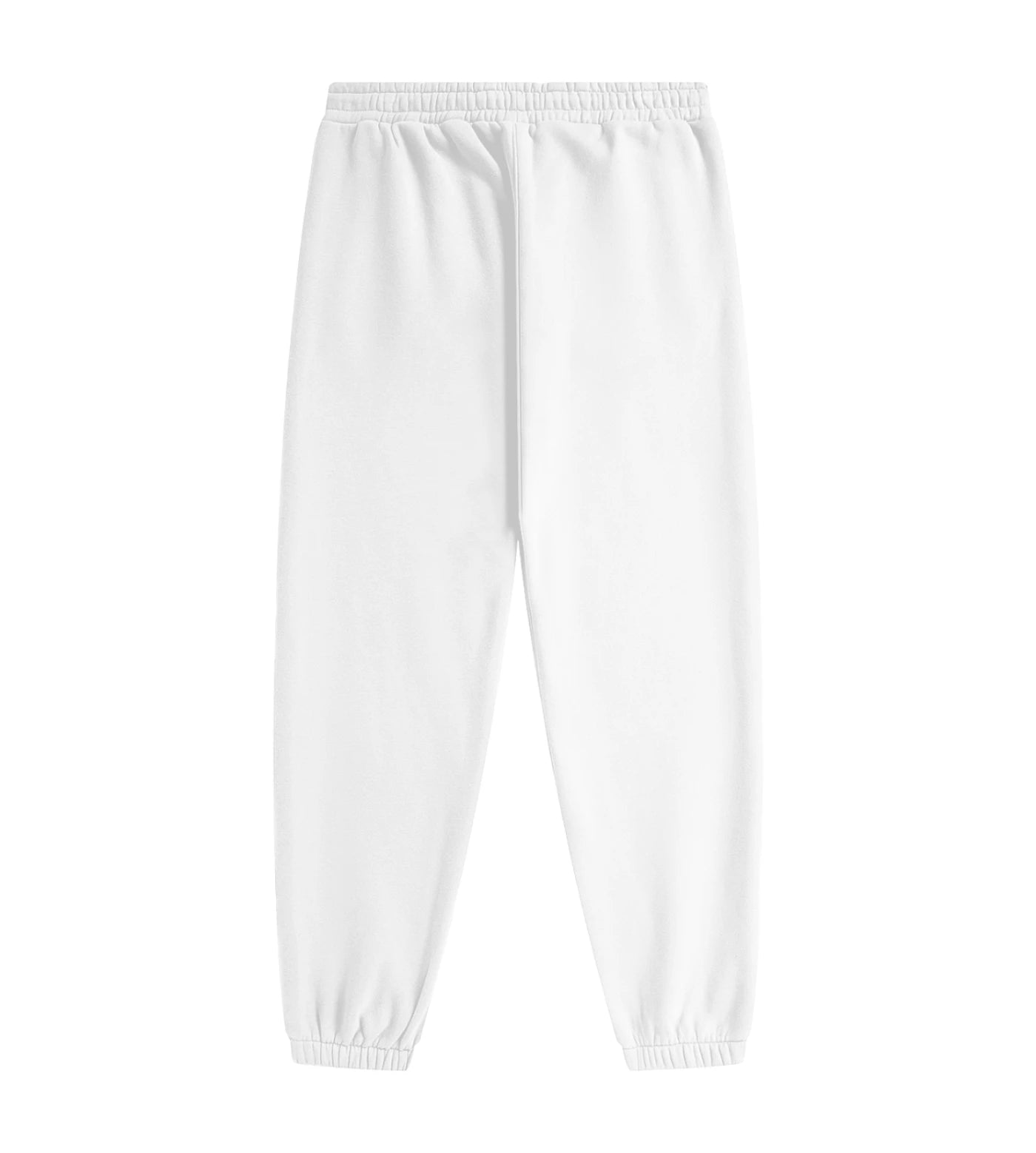White fleece joggers back. 