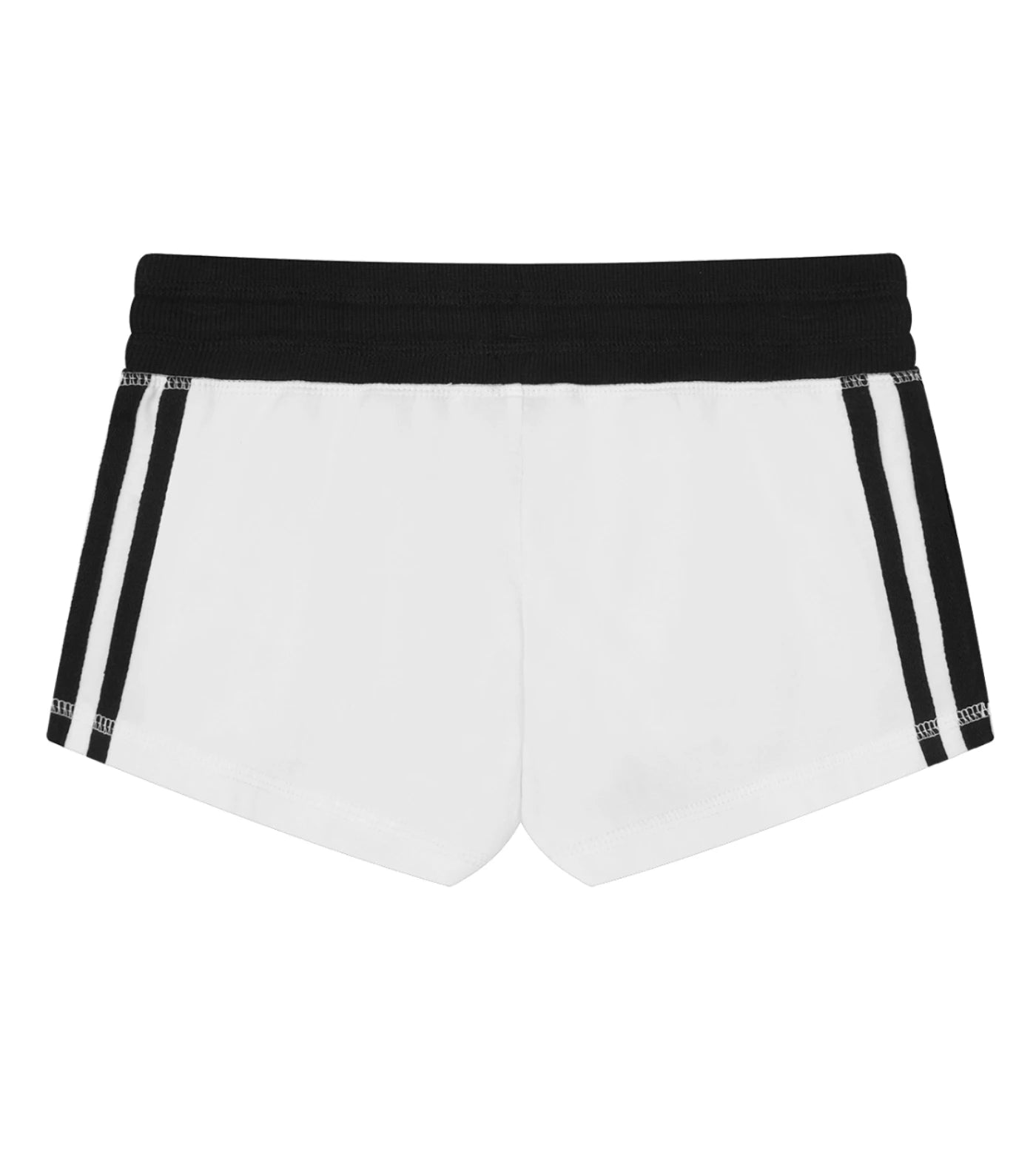White varsity stripe shorts.