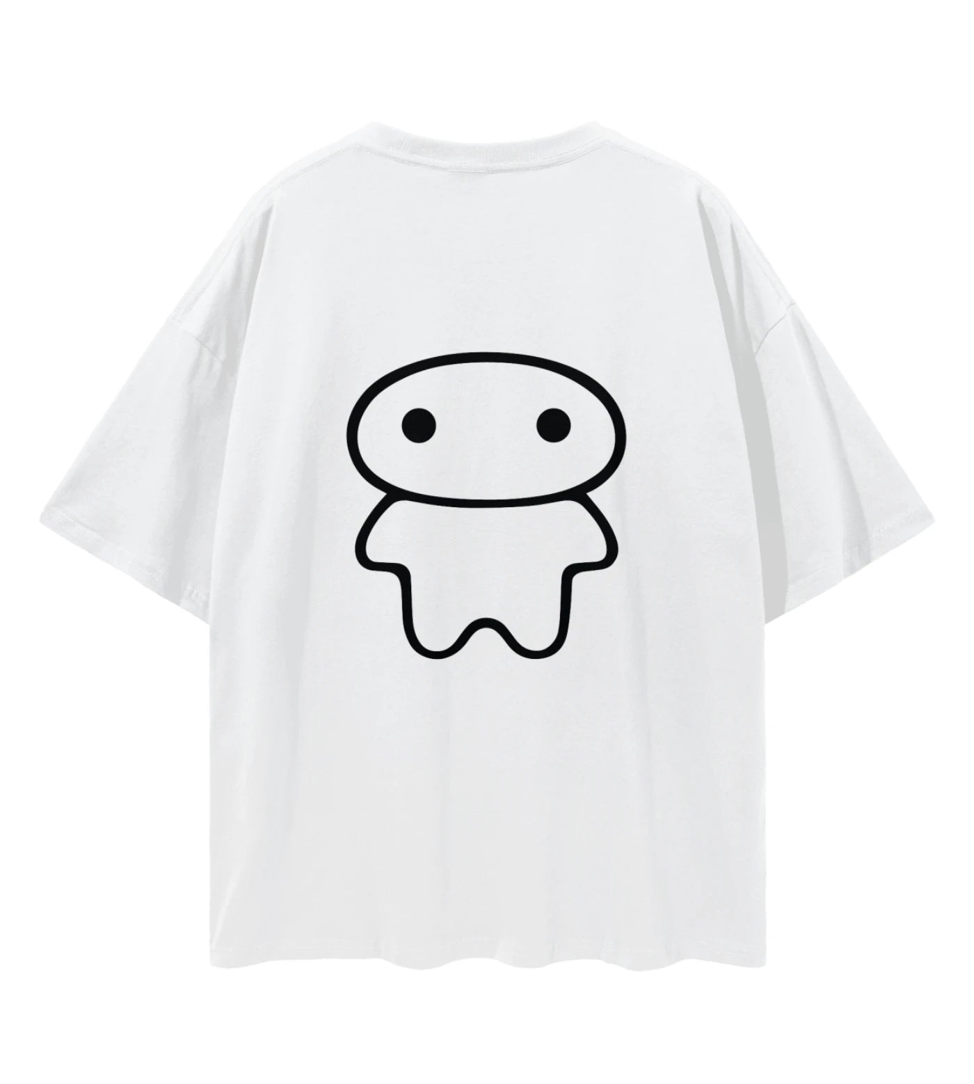 White wide fit cotton T-shirt featuring a Lil Alien Bae back graphic. 
