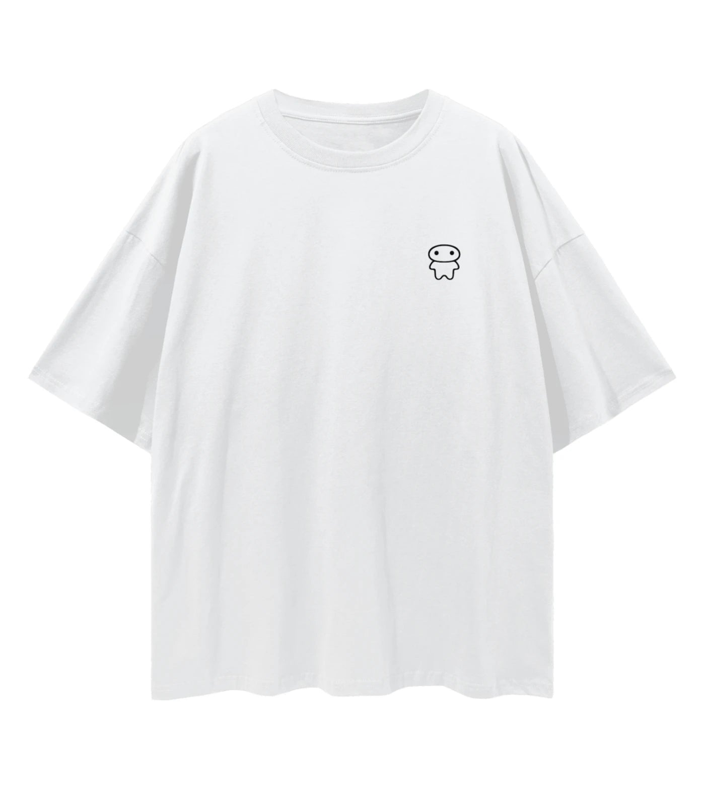 White wide fit cotton T-shirt featuring a Lil Alien Bae chest graphic. 