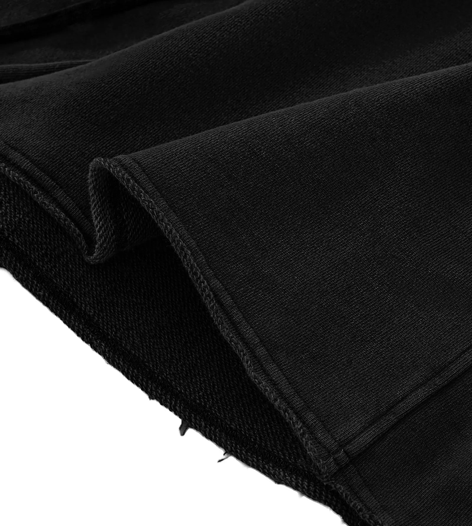 Close-up of black fabric with a textured surface