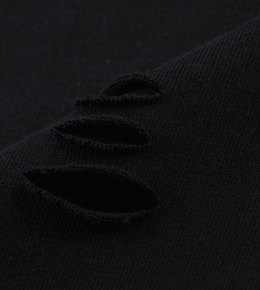 big bae — Black Vintage Wash Ripped Long Sleeve Graphic Crewneck - lil alien bae