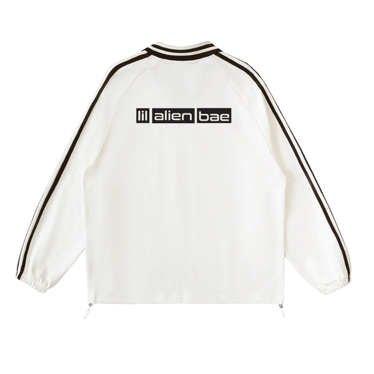 big bae — Striped Lapel Collar Graphic Pullover (Off White) - lil alien bae