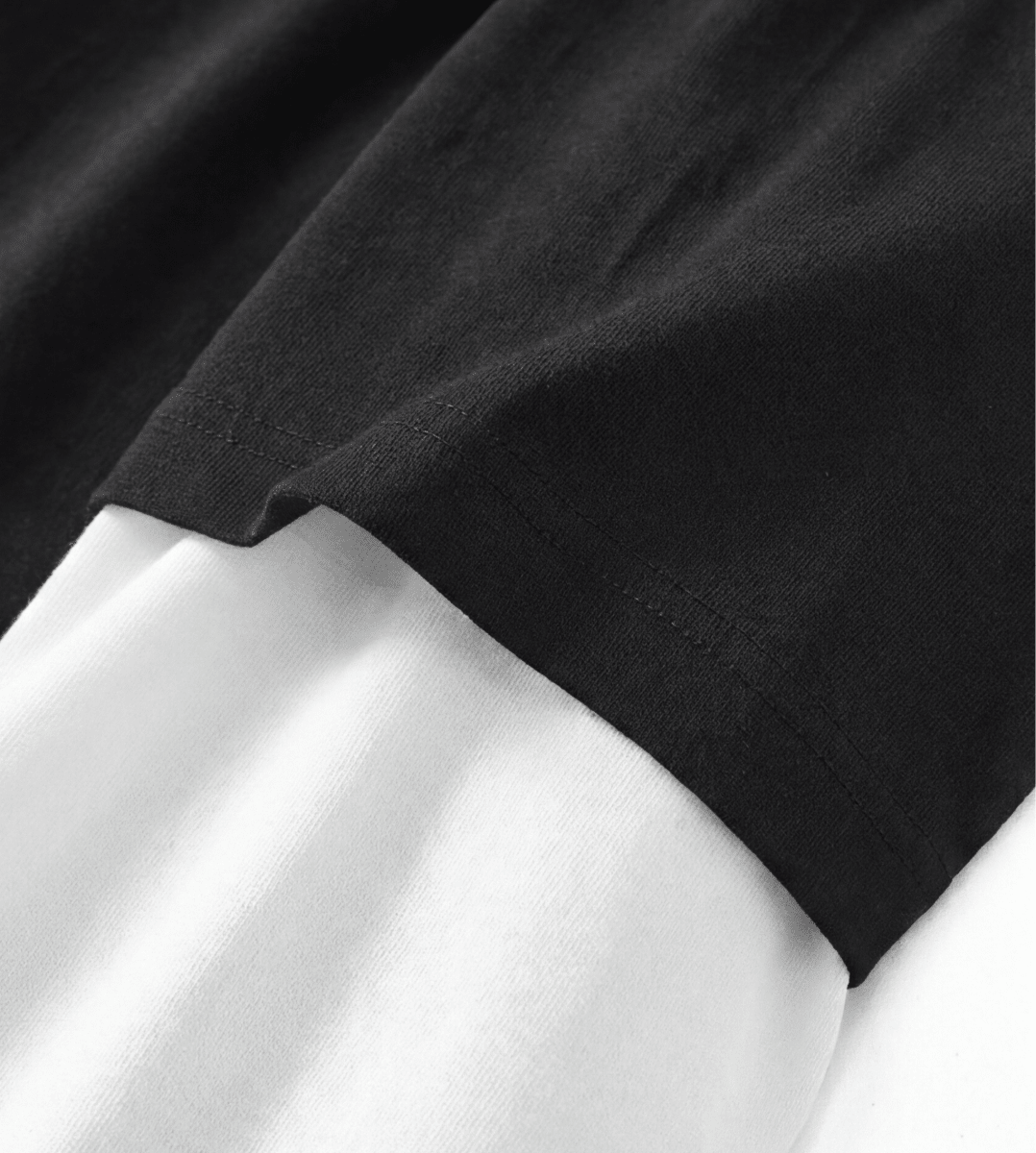 lil alien bae — Layered Long Sleeve Graphic T-Shirt (Black Shirt/White Sleeves) - lil alien bae