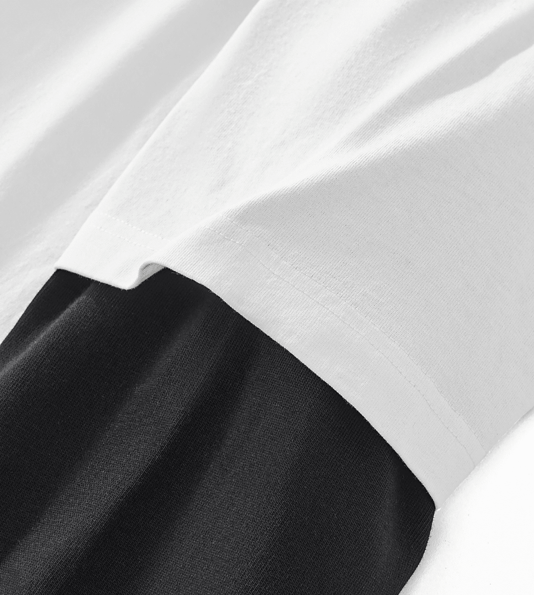 lil alien bae — Layered Long Sleeve T-Shirt (White Shirt/Black Sleeves) - lil alien bae