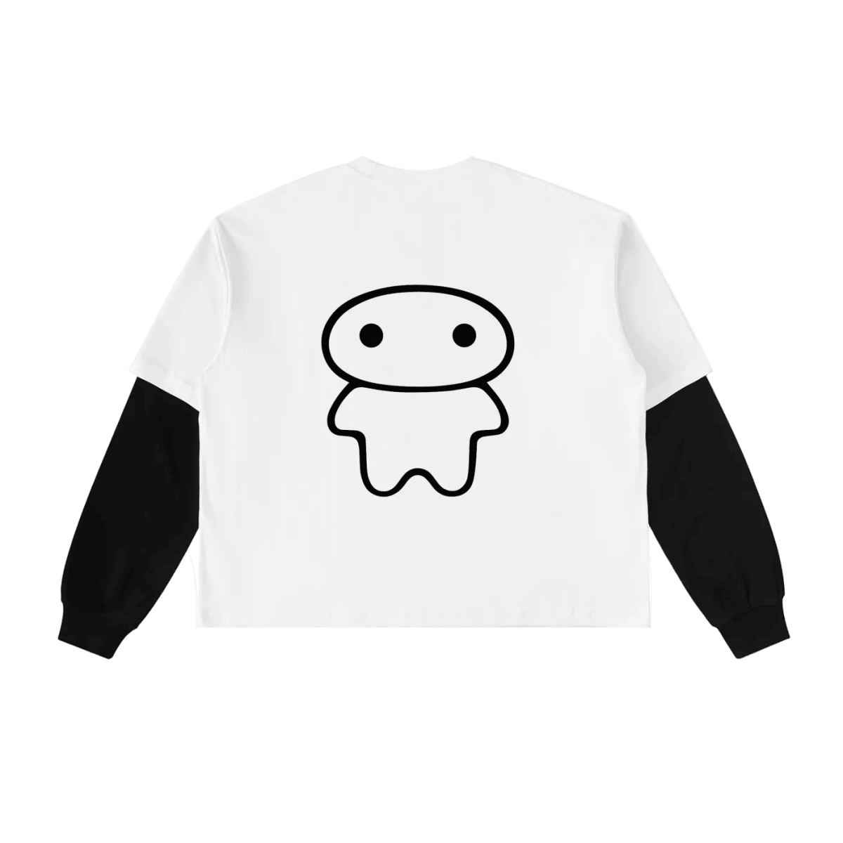 lil alien bae — Layered Long Sleeve T-Shirt (White Shirt/Black Sleeves) - lil alien bae